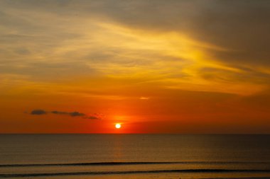 Kuta sahilinde gün batımı, kuta, bali, Endonezya, güneydoğu Asya.