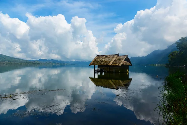 stock image An abandon house at the middle of Batur Lake, Kintamani, Bali, Indonesia