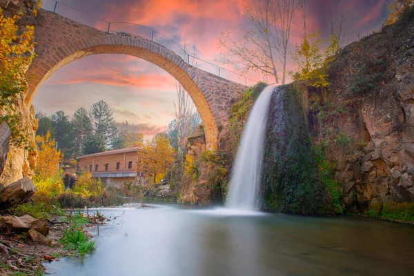 Turkey\'s waterfalls and rivers. historic stone bridge and waterfall. great photo where nature and architecture meet. Clandras bridge and Clandras waterfall. Usak , Turkey