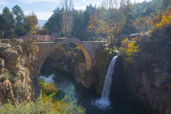 Turkey\'s waterfalls and rivers. historic stone bridge and waterfall. great photo where nature and architecture meet. Clandras bridge and Clandras waterfall. Usak , Turkey