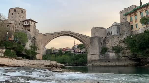 Міст Мостар Чистим Кристалом Неретва — стокове відео