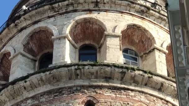 Галатська Вежа Яка Датується Багатьма Роками Однією Найстаріших Архітектур Історії — стокове відео