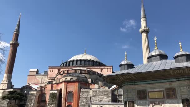从另一个角度看待Hagia Sophia清真寺 — 图库视频影像