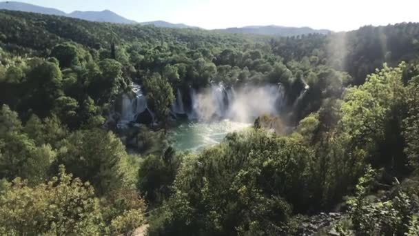 Wodospad Kravica Nad Rzeką Trebizat Bośni Hercegowinie — Wideo stockowe