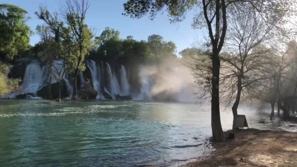 Cascada Kravica Río Trebizat Bosnia Herzegovina — Vídeos de Stock
