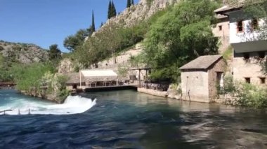 Beautiful village Blagaj and waterfall on Buna spring and waterfall in Bosnia and Herzegovina