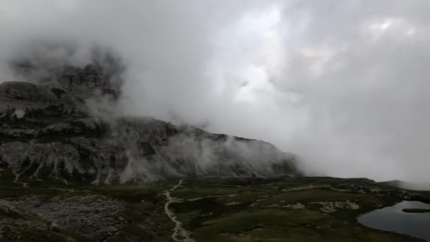 Tre Cime Nemzeti Park Vagy Három Csúcs Dolomitban Alpokban Olaszországban — Stock videók