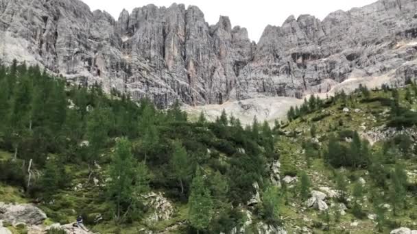 Озеро Сорапис Горах Доломитовых Альп — стоковое видео