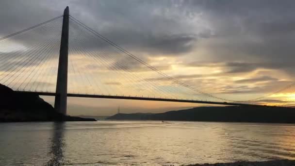 Yavuz Sultan Selim Bridge Istanbul Turkey 3Rd Bridge Istanbul Bosphorus — Stok video