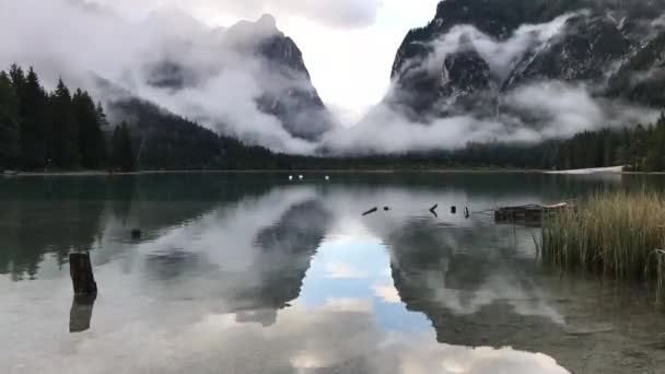 Niesamowity Słoneczny Krajobraz Alpy Dolomitowe Kontekst Napure — Wideo stockowe