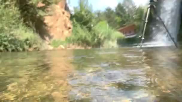 Wodospady Rzeki Turcji Historyczny Kamienny Most Wodospad Most Clandras Wodospad — Wideo stockowe