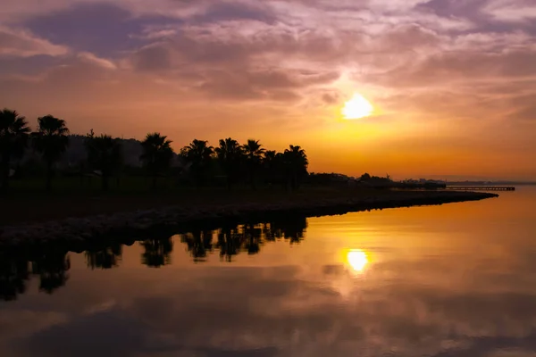 Sonnenuntergang Meerblick Der Türkei Schöner Park Meeresufer Sekapark Izmit Kocaeli — Stockfoto