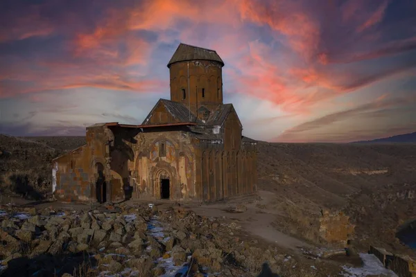 Ani Harabeleri Antik Ortaçağ Ermeni Kenti Ermenistan Sınırı Kars Türkiye — Stok fotoğraf