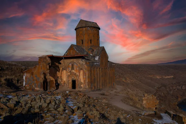 Ruinas Ani Antigua Ciudad Armenia Medieval Junto Frontera Armenia Kars —  Fotos de Stock