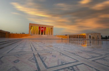 Atatürk 'ün muhteşem günbatımında anıt mezar - Ankara, Türkiye