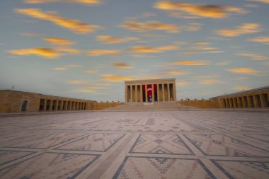 Atatürk 'ün muhteşem günbatımında anıt mezar - Ankara, Türkiye