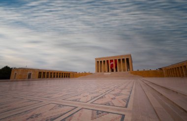 Atatürk 'ün muhteşem günbatımında anıt mezar - Ankara, Türkiye
