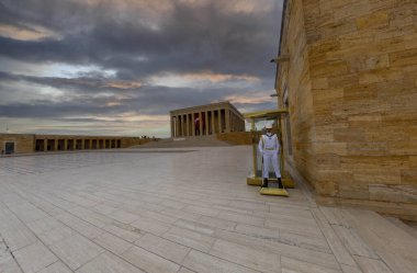 Atatürk 'ün muhteşem günbatımında anıt mezar - Ankara, Türkiye