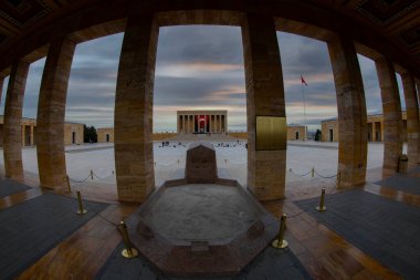 Atatürk 'ün muhteşem günbatımında anıt mezar - Ankara, Türkiye