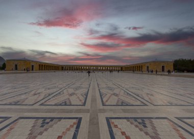 Atatürk 'ün muhteşem günbatımında anıt mezar - Ankara, Türkiye