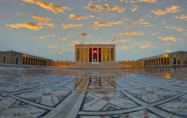 Mausoleum Van Ataturk Bij Zonsondergang Ankara Turkije — Stockfoto