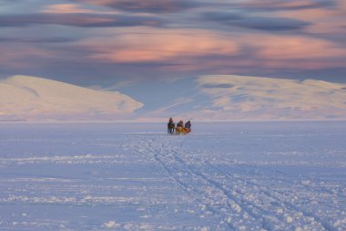 Atlar kışın kızak çekiyor, Cildir Gölü, Kars