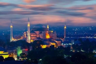 İstanbul, Türkiye 'de Ayasofya manzarası çok güzel