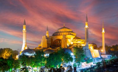 İstanbul, Türkiye 'de Ayasofya manzarası çok güzel