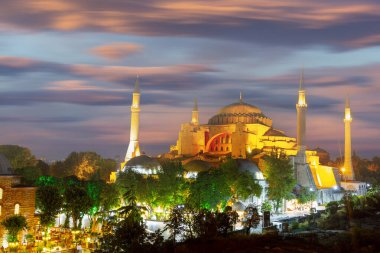 İstanbul, Türkiye 'de Ayasofya manzarası çok güzel