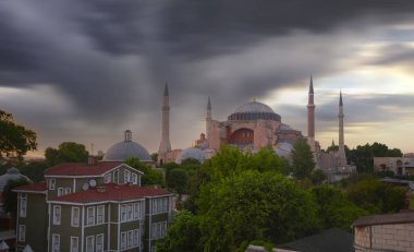 İstanbul, Türkiye 'de Ayasofya manzarası çok güzel