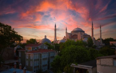 İstanbul, Türkiye 'de Ayasofya manzarası çok güzel
