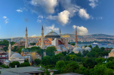 İstanbul, Türkiye 'de Ayasofya manzarası çok güzel