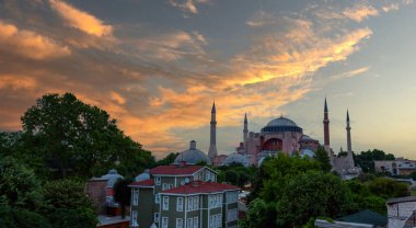 İstanbul, Türkiye 'de Ayasofya manzarası çok güzel