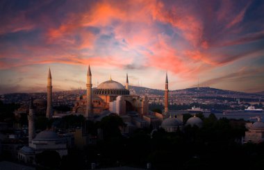 İstanbul, Türkiye 'de Ayasofya manzarası çok güzel