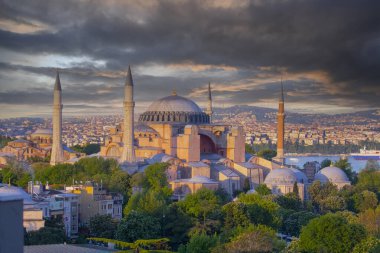 İstanbul, Türkiye 'de Ayasofya manzarası çok güzel