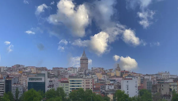Вежа Галата Чудовій Старій Вулиці Стамбула Туреччина — стокове фото