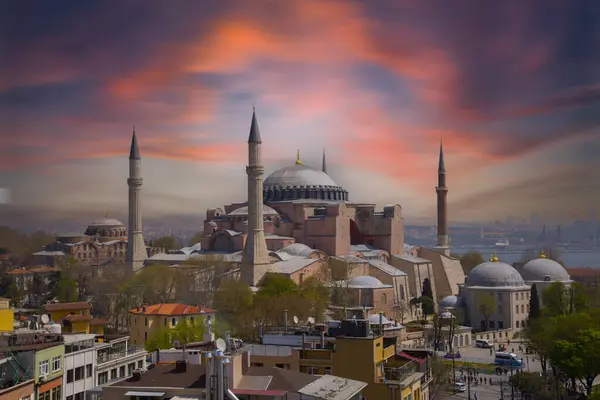 Bela Vista Sobre Hagia Sophia Istambul Turquia — Fotografia de Stock