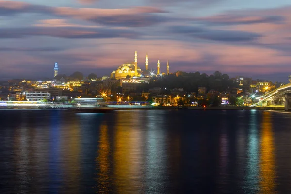 Όμορφη Θέα Πανέμορφο Ιστορικό Τζαμί Suleymaniye — Φωτογραφία Αρχείου
