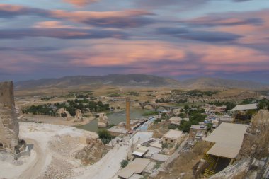 Hasankeyf bölgesinin manzara. Anadolu, Türkiye'de antik yerleşim alanı