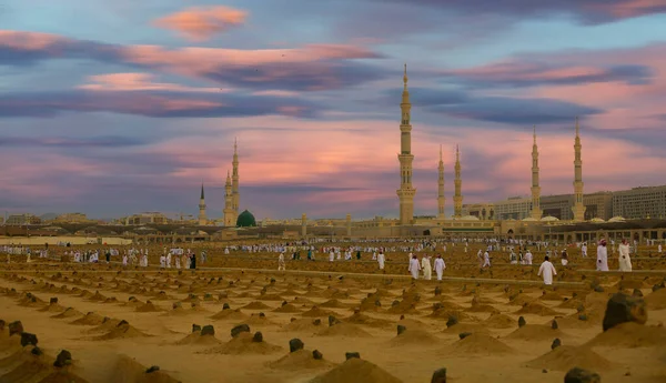 stock image This Holy masjid located in the city of Madinah in Saudi Arabia. It is the one of the largest mosque in the world It is the second holiest site in Islam after Mak