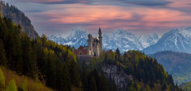 Almanya 'daki Neuschwanstein kalesi.