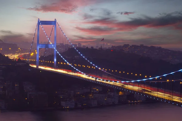 Fatih Sultan Mehmet Bridge Pohled Parku Otagtepe Istanbulu — Stock fotografie