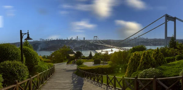 Fatih Sultan Mehmet Bridge View Otagtepe Park Istanbul — Foto Stock
