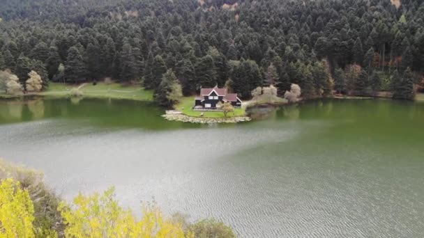Golcuk Lake Drone Video Golcuk Lake National Park Bolu Turkije — Stockvideo