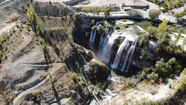 Cachoeira Tortum Foi Formada Quando Lago Tortum Derramou Sobre Massa — Vídeo de Stock