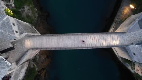 역사적 Stari Most Bridge Neretva River Mostar Old Town Balkan — 비디오
