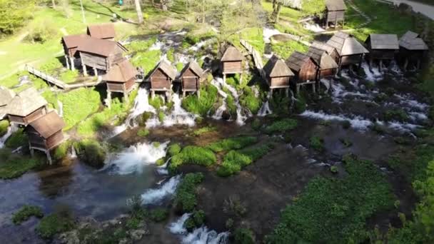 Jajce Stad Bosnië Herzegovina Beroemd Prachtige Waterval Van Pliva — Stockvideo