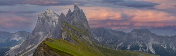 Vista Incrível Sobre Seceda Pico Trentino Alto Adige Dolomites Alps — Fotografia de Stock