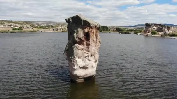 Emre Lake Located City Afyonkarahisar Turkey Has Amazing Nature Balloon — Stock Video