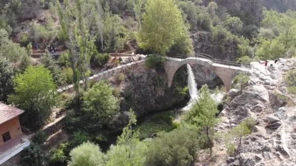 Most Usak Clandras Wodospad Jesienią Turcji — Wideo stockowe